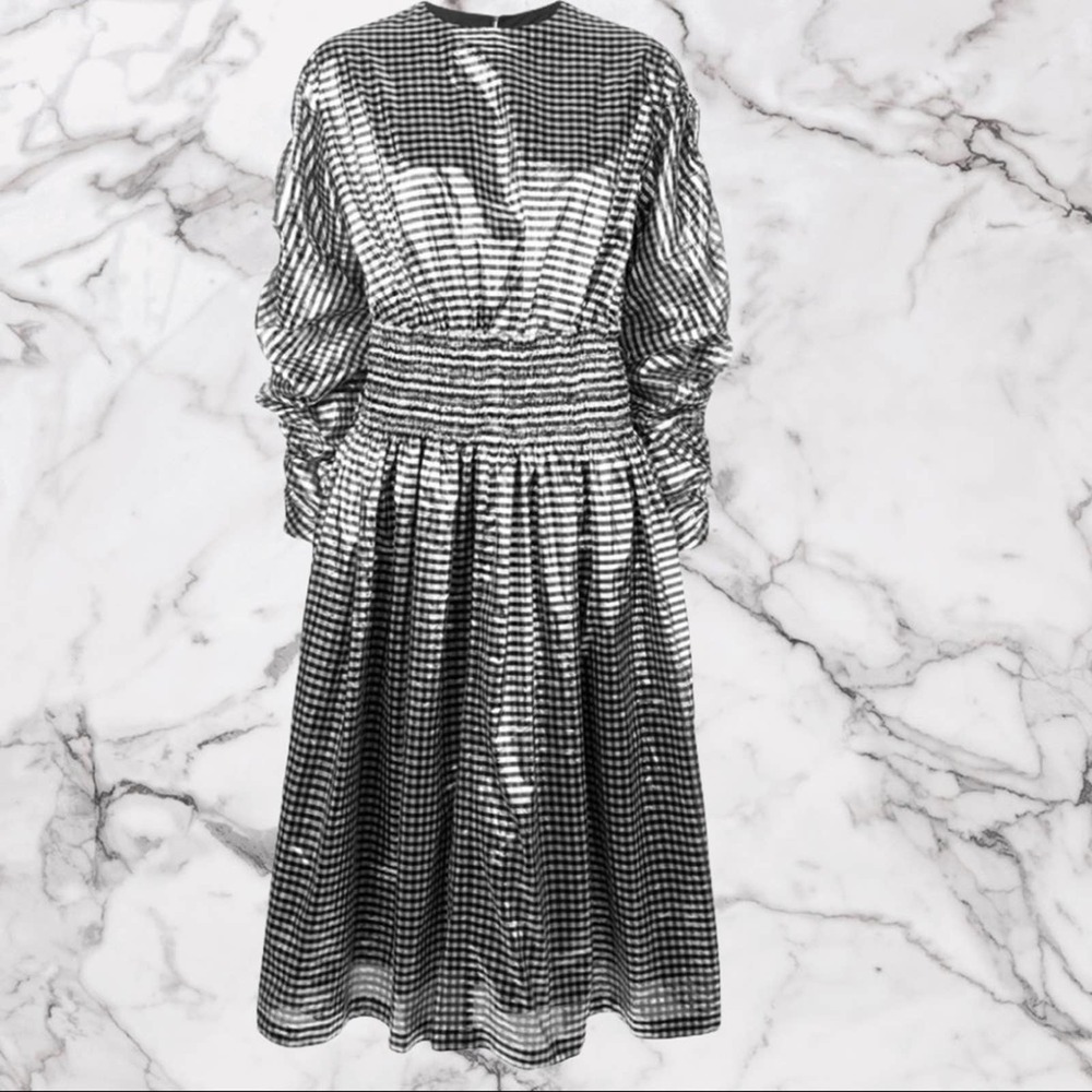 NWT Comme des Garçon Metallic Gingham Dress - Picture 2 of 5